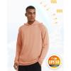 imageMAGCOMSEN Mens Hooded UPF 50 Sun Protection T Shirts Long Sleeve Athletic Fishing Shirts Rash GuardsApricot