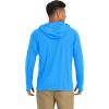 imageMAGCOMSEN Mens Hooded UPF 50 Sun Protection T Shirts Long Sleeve Athletic Fishing Shirts Rash GuardsAzure