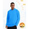 imageMAGCOMSEN Mens Hooded UPF 50 Sun Protection T Shirts Long Sleeve Athletic Fishing Shirts Rash GuardsAzure