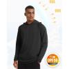 imageMAGCOMSEN Mens Hooded UPF 50 Sun Protection T Shirts Long Sleeve Athletic Fishing Shirts Rash GuardsBlack