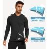 imageMAGCOMSEN Mens Hooded UPF 50 Sun Protection T Shirts Long Sleeve Athletic Fishing Shirts Rash GuardsBlack