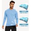 imageMAGCOMSEN Mens Hooded UPF 50 Sun Protection T Shirts Long Sleeve Athletic Fishing Shirts Rash GuardsBlue