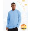 imageMAGCOMSEN Mens Hooded UPF 50 Sun Protection T Shirts Long Sleeve Athletic Fishing Shirts Rash GuardsBlue