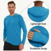 imageMAGCOMSEN Mens Hooded UPF 50 Sun Protection T Shirts Long Sleeve Athletic Fishing Shirts Rash GuardsBlue Green