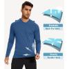 imageMAGCOMSEN Mens Hooded UPF 50 Sun Protection T Shirts Long Sleeve Athletic Fishing Shirts Rash GuardsBlue Grey