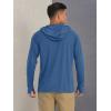 imageMAGCOMSEN Mens Hooded UPF 50 Sun Protection T Shirts Long Sleeve Athletic Fishing Shirts Rash GuardsBlue Grey