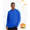 imageMAGCOMSEN Mens Hooded UPF 50 Sun Protection T Shirts Long Sleeve Athletic Fishing Shirts Rash GuardsBright Blue