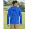 imageMAGCOMSEN Mens Hooded UPF 50 Sun Protection T Shirts Long Sleeve Athletic Fishing Shirts Rash GuardsBright Blue