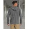 imageMAGCOMSEN Mens Hooded UPF 50 Sun Protection T Shirts Long Sleeve Athletic Fishing Shirts Rash GuardsDark Grey