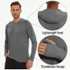 imageMAGCOMSEN Mens Hooded UPF 50 Sun Protection T Shirts Long Sleeve Athletic Fishing Shirts Rash GuardsDark Grey