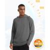 imageMAGCOMSEN Mens Hooded UPF 50 Sun Protection T Shirts Long Sleeve Athletic Fishing Shirts Rash GuardsDark Grey