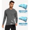 imageMAGCOMSEN Mens Hooded UPF 50 Sun Protection T Shirts Long Sleeve Athletic Fishing Shirts Rash GuardsDark Grey