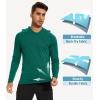 imageMAGCOMSEN Mens Hooded UPF 50 Sun Protection T Shirts Long Sleeve Athletic Fishing Shirts Rash GuardsEmerald Green