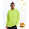 imageMAGCOMSEN Mens Hooded UPF 50 Sun Protection T Shirts Long Sleeve Athletic Fishing Shirts Rash GuardsFluorescent Green