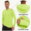 imageMAGCOMSEN Mens Hooded UPF 50 Sun Protection T Shirts Long Sleeve Athletic Fishing Shirts Rash GuardsFluorescent Green
