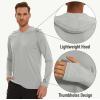 imageMAGCOMSEN Mens Hooded UPF 50 Sun Protection T Shirts Long Sleeve Athletic Fishing Shirts Rash GuardsGrey