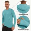 imageMAGCOMSEN Mens Hooded UPF 50 Sun Protection T Shirts Long Sleeve Athletic Fishing Shirts Rash GuardsGrey Green