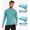 imageMAGCOMSEN Mens Hooded UPF 50 Sun Protection T Shirts Long Sleeve Athletic Fishing Shirts Rash GuardsGrey Green