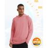 imageMAGCOMSEN Mens Hooded UPF 50 Sun Protection T Shirts Long Sleeve Athletic Fishing Shirts Rash GuardsGrey Pink
