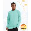 imageMAGCOMSEN Mens Hooded UPF 50 Sun Protection T Shirts Long Sleeve Athletic Fishing Shirts Rash GuardsLake Blue