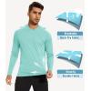 imageMAGCOMSEN Mens Hooded UPF 50 Sun Protection T Shirts Long Sleeve Athletic Fishing Shirts Rash GuardsLake Blue