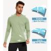 imageMAGCOMSEN Mens Hooded UPF 50 Sun Protection T Shirts Long Sleeve Athletic Fishing Shirts Rash GuardsLight Green