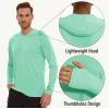 imageMAGCOMSEN Mens Hooded UPF 50 Sun Protection T Shirts Long Sleeve Athletic Fishing Shirts Rash GuardsMint Green