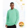 imageMAGCOMSEN Mens Hooded UPF 50 Sun Protection T Shirts Long Sleeve Athletic Fishing Shirts Rash GuardsMint Green