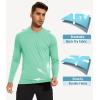 imageMAGCOMSEN Mens Hooded UPF 50 Sun Protection T Shirts Long Sleeve Athletic Fishing Shirts Rash GuardsMint Green