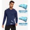 imageMAGCOMSEN Mens Hooded UPF 50 Sun Protection T Shirts Long Sleeve Athletic Fishing Shirts Rash GuardsNavy