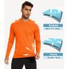 imageMAGCOMSEN Mens Hooded UPF 50 Sun Protection T Shirts Long Sleeve Athletic Fishing Shirts Rash GuardsOrange