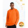 imageMAGCOMSEN Mens Hooded UPF 50 Sun Protection T Shirts Long Sleeve Athletic Fishing Shirts Rash GuardsOrange