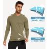 imageMAGCOMSEN Mens Hooded UPF 50 Sun Protection T Shirts Long Sleeve Athletic Fishing Shirts Rash GuardsStuffy Cyan