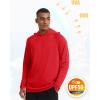 imageMAGCOMSEN Mens Hooded UPF 50 Sun Protection T Shirts Long Sleeve Athletic Fishing Shirts Rash GuardsTomato Red