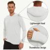 imageMAGCOMSEN Mens Hooded UPF 50 Sun Protection T Shirts Long Sleeve Athletic Fishing Shirts Rash GuardsWhite
