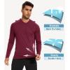 imageMAGCOMSEN Mens Hooded UPF 50 Sun Protection T Shirts Long Sleeve Athletic Fishing Shirts Rash GuardsWine Red