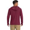 imageMAGCOMSEN Mens Hooded UPF 50 Sun Protection T Shirts Long Sleeve Athletic Fishing Shirts Rash GuardsWine Red