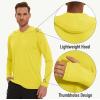 imageMAGCOMSEN Mens Hooded UPF 50 Sun Protection T Shirts Long Sleeve Athletic Fishing Shirts Rash GuardsYellow