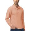 imageMAGCOMSEN Mens Polo Shirts 3 Button Quick Dry Performance Long Sleeve Tactical Shirts Pique Jersey Golf ShirtApricot