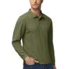 imageMAGCOMSEN Mens Polo Shirts 3 Button Quick Dry Performance Long Sleeve Tactical Shirts Pique Jersey Golf ShirtArmy Green