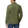 imageMAGCOMSEN Mens Polo Shirts 3 Button Quick Dry Performance Long Sleeve Tactical Shirts Pique Jersey Golf ShirtArmy Green