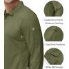 imageMAGCOMSEN Mens Polo Shirts 3 Button Quick Dry Performance Long Sleeve Tactical Shirts Pique Jersey Golf ShirtArmy Green