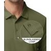imageMAGCOMSEN Mens Polo Shirts 3 Button Quick Dry Performance Long Sleeve Tactical Shirts Pique Jersey Golf ShirtArmy Green
