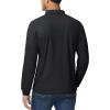 imageMAGCOMSEN Mens Polo Shirts 3 Button Quick Dry Performance Long Sleeve Tactical Shirts Pique Jersey Golf ShirtBlack