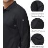 imageMAGCOMSEN Mens Polo Shirts 3 Button Quick Dry Performance Long Sleeve Tactical Shirts Pique Jersey Golf ShirtBlack