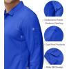 imageMAGCOMSEN Mens Polo Shirts 3 Button Quick Dry Performance Long Sleeve Tactical Shirts Pique Jersey Golf ShirtBlue