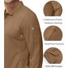 imageMAGCOMSEN Mens Polo Shirts 3 Button Quick Dry Performance Long Sleeve Tactical Shirts Pique Jersey Golf ShirtBrown