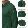 imageMAGCOMSEN Mens Polo Shirts 3 Button Quick Dry Performance Long Sleeve Tactical Shirts Pique Jersey Golf ShirtDark Green