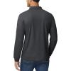 imageMAGCOMSEN Mens Polo Shirts 3 Button Quick Dry Performance Long Sleeve Tactical Shirts Pique Jersey Golf ShirtDarkgrey