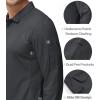 imageMAGCOMSEN Mens Polo Shirts 3 Button Quick Dry Performance Long Sleeve Tactical Shirts Pique Jersey Golf ShirtDarkgrey